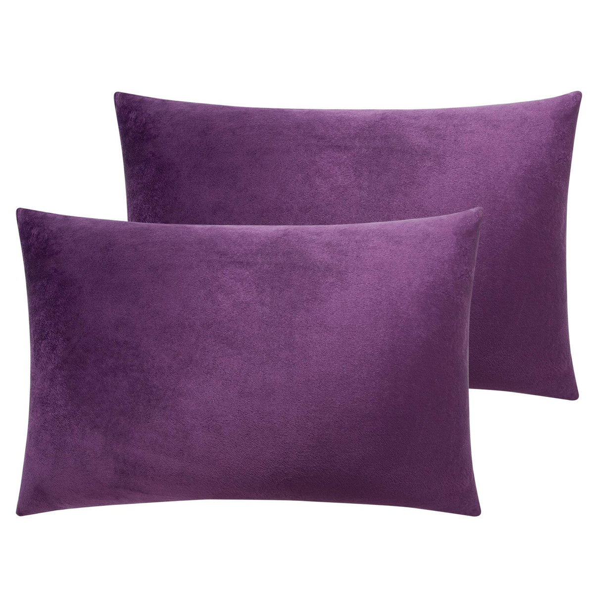 NTBAY King Velvet Pillowcases, Set of 2, Zipper, Camel