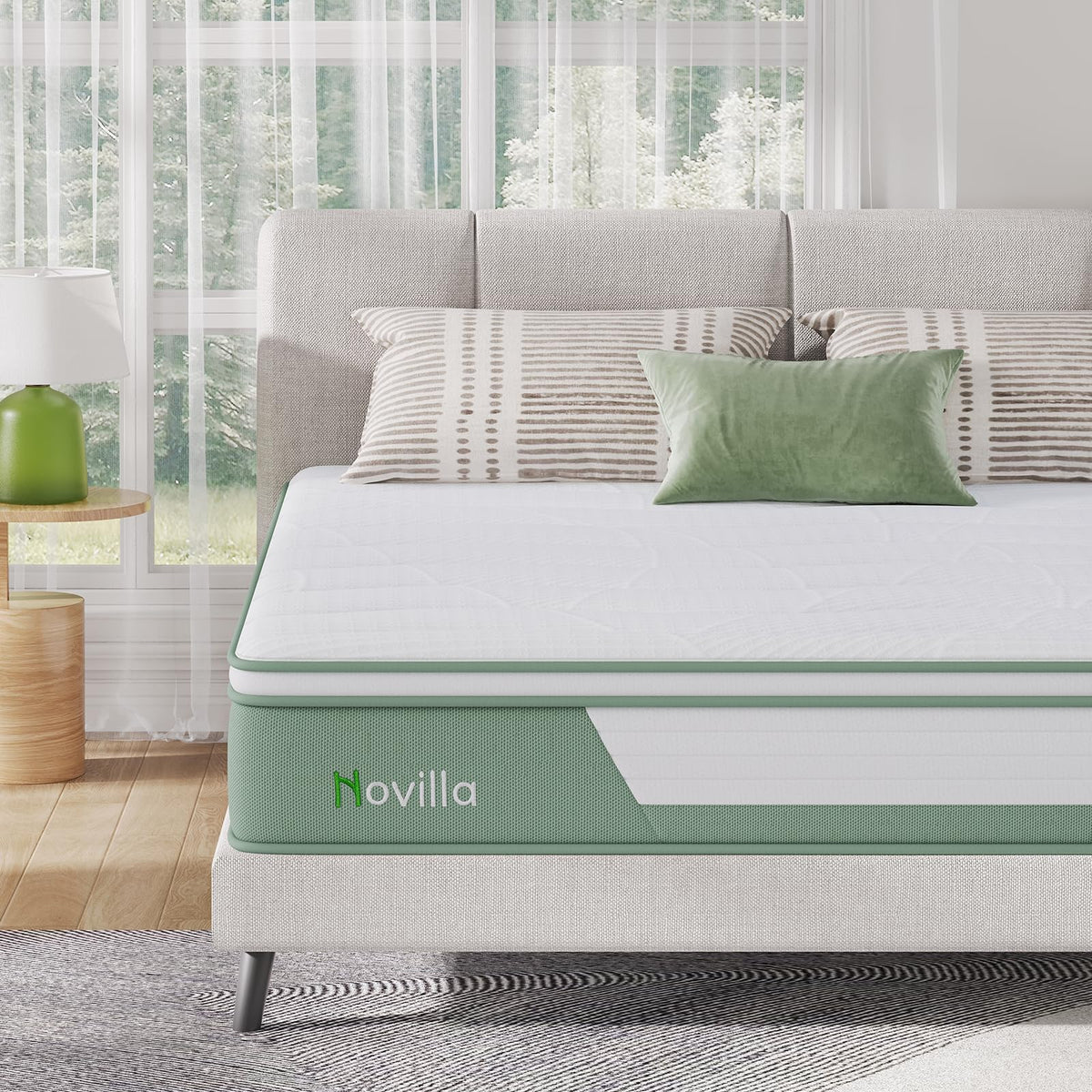 Novilla 14 Inch California King Mattress, Hypoallergenic & Back Pain Relief, Cal King Mattresses in a Box with Smarts Coils, Fiberglass Free CertiPUR-US Certified Colchones Cal No Box Spring Needed