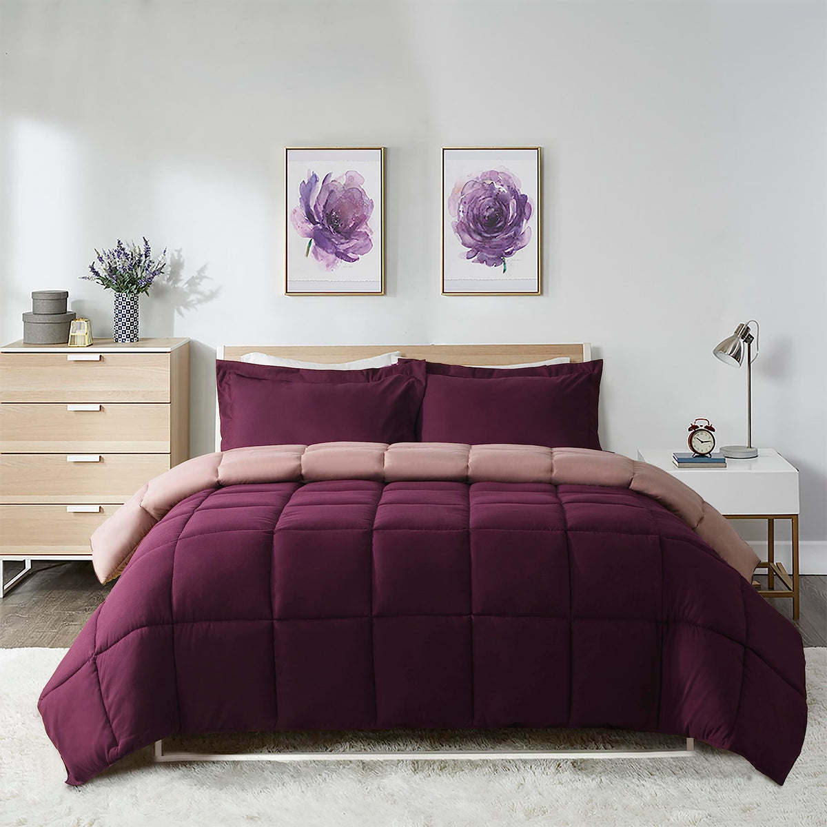 HIG 3pc Green Queen Size Bedding Comforter Set Duvet Insert Blanket