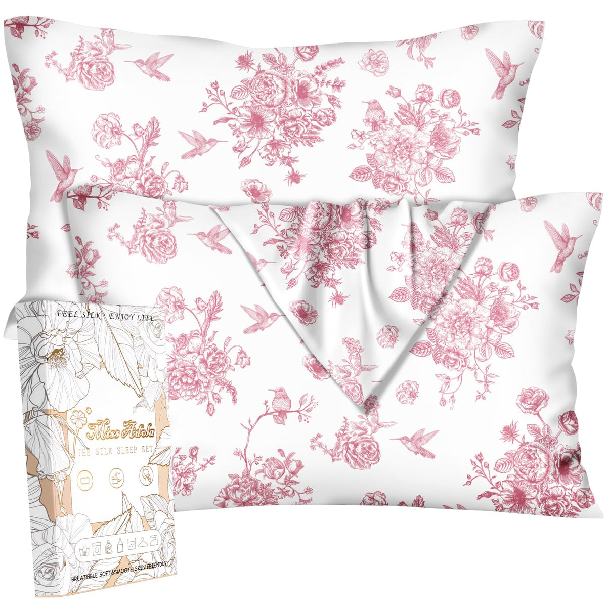 Miss Adola Silk Pillowcases, 2 Pack, Standard Size, Pk Leopard