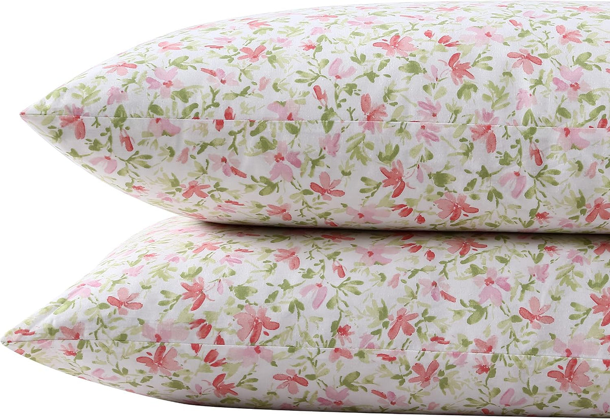 Laura Ashley - Standard Size Cotton Percale Pillowcase Set, 2 Pack