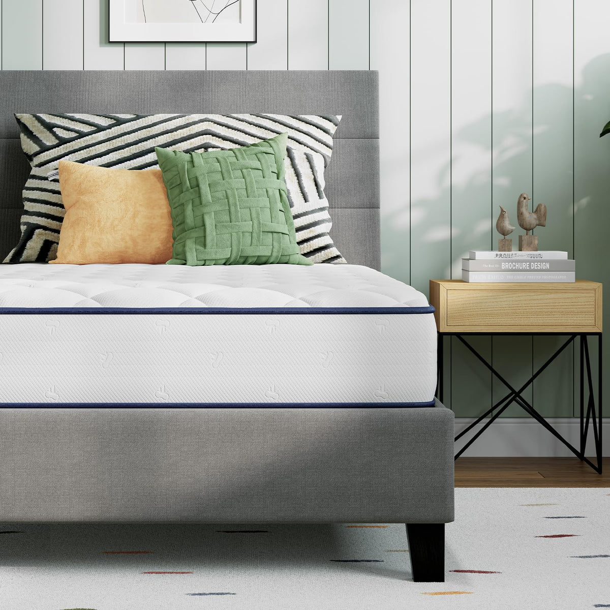 Novilla Queen Mattress, 12 Inch Hybrid Mattress Queen with Comfort Foam|Innerspring Pillow Top Mattresses in a Box, Pressure & Pain Relief, Soft Feel but Supportive, CertiPUR-US