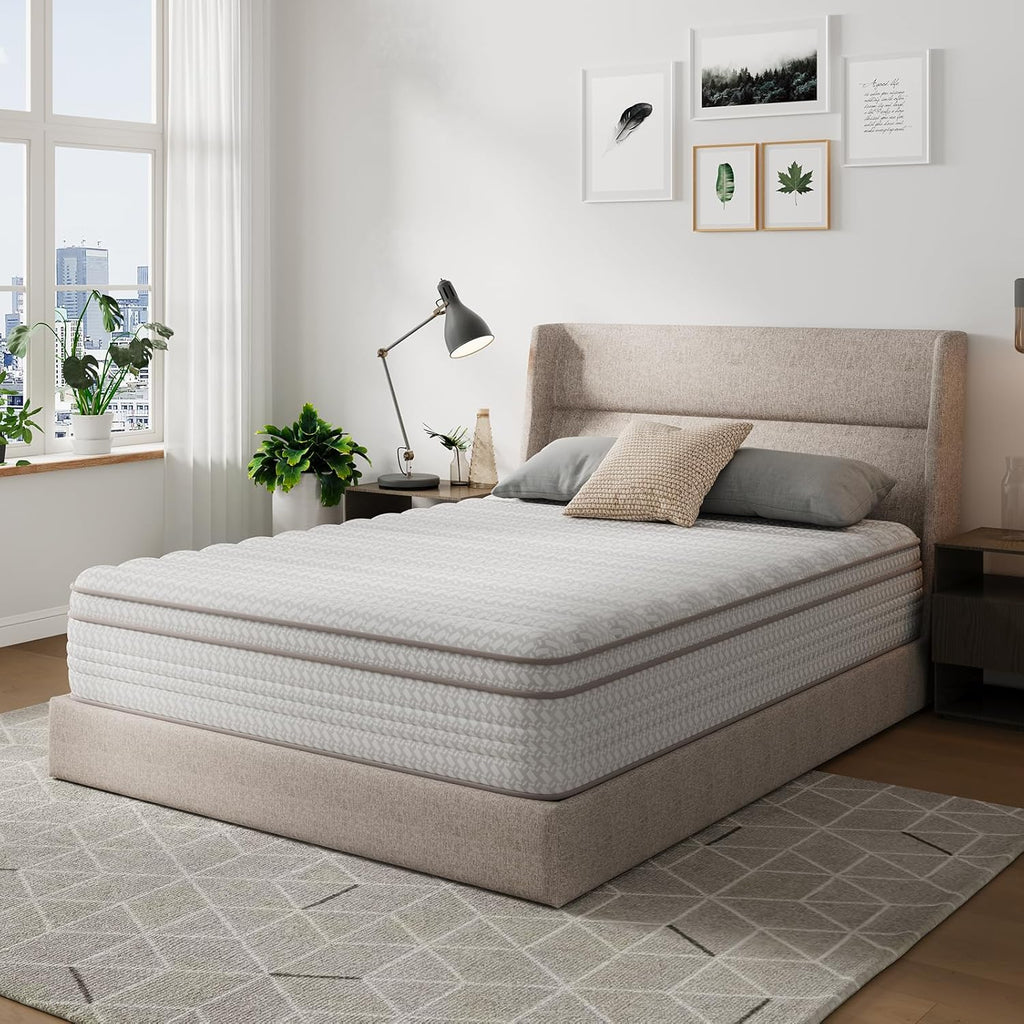 Novilla 14 Inch California King Mattress, Hypoallergenic & Back Pain Relief, Cal King Mattresses in a Box with Smarts Coils, Fiberglass Free CertiPUR-US Certified Colchones Cal No Box Spring Needed