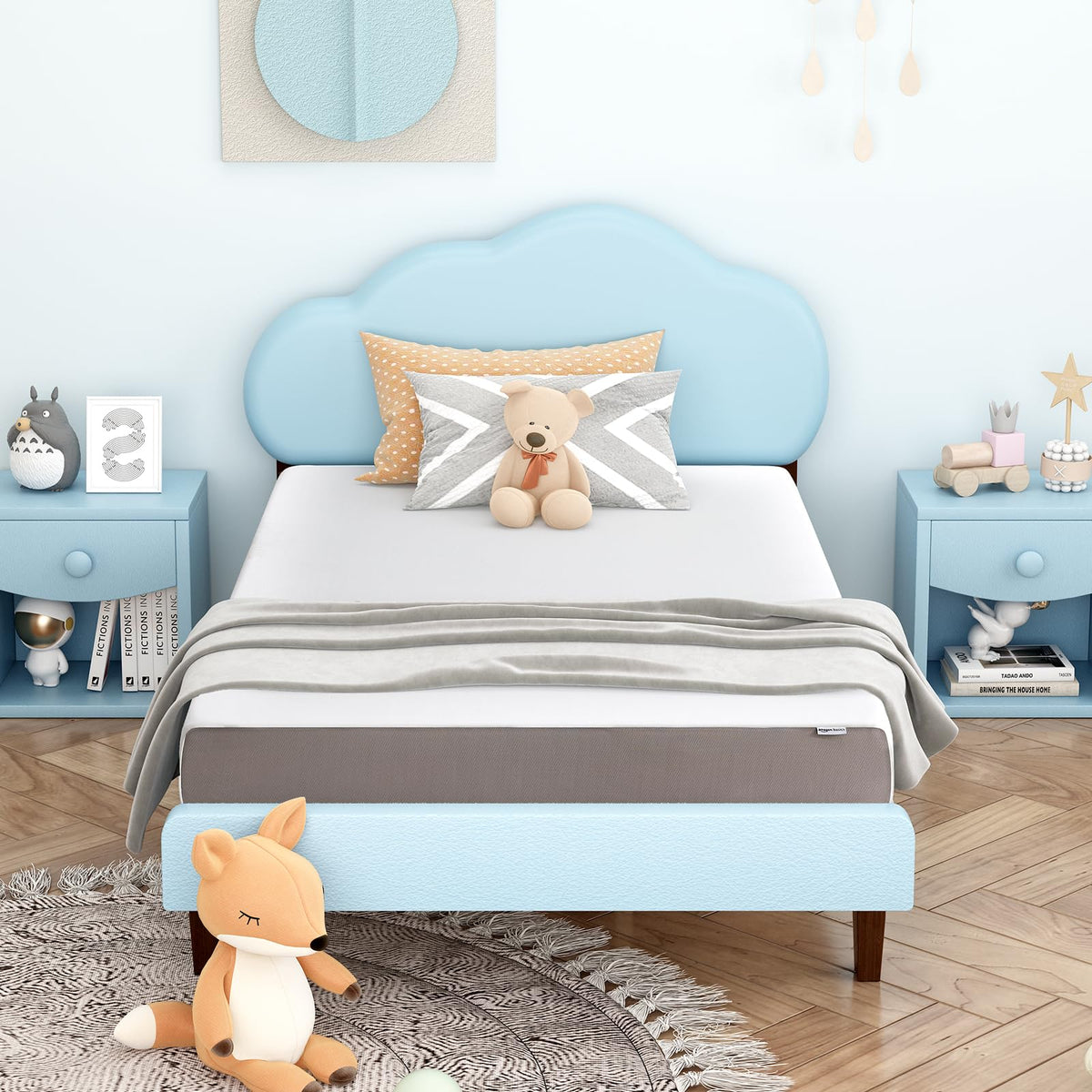 Amazon Basics Gel Memory Foam Mattress, Soft Plush Feel, Breathable Premium Knitted Fabrics, Removable Cover, Easy Set Up, 6 Inch, Full, White/Grey