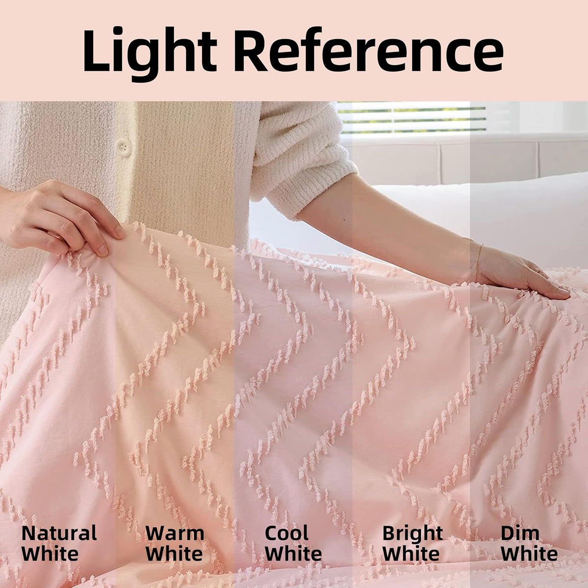 YIRDDEO Twin Size Comforter 2Pcs, Blush Pink Boho Chevron Bedding Sets