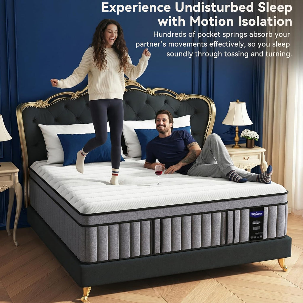 Upgraded Luxury 12 Inch King Size Hybrid Mattress in a Box, Firm Feel