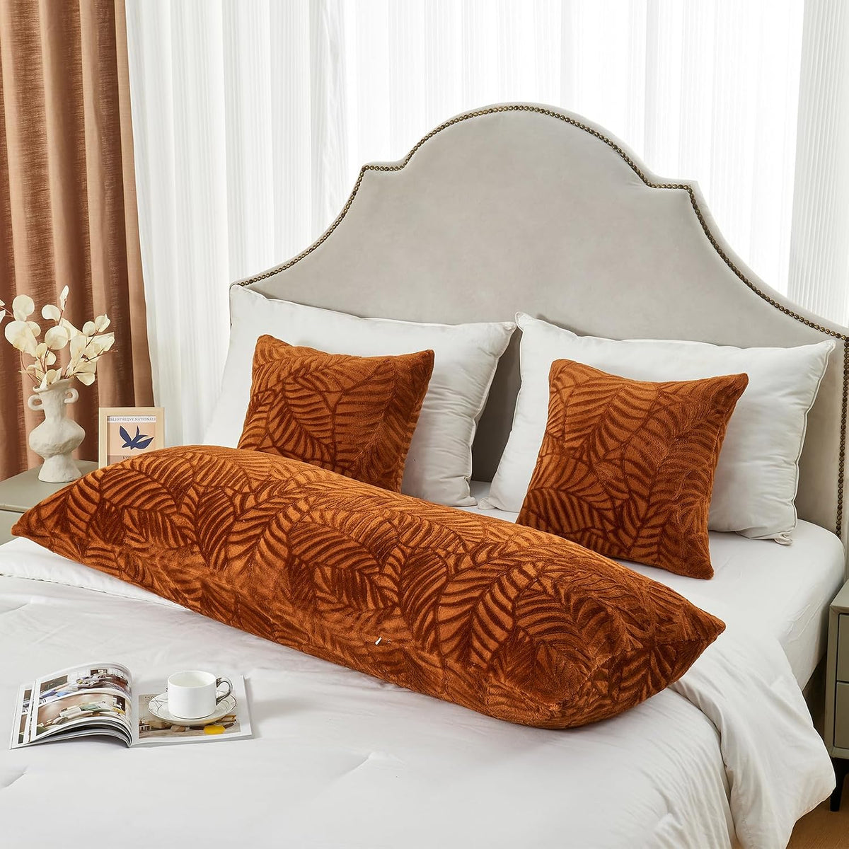 SOCHOW Fall Body Pillow Cover 21x54 Inches,1 Pack, Caramel