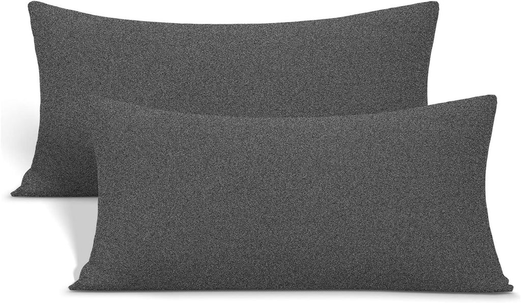 N&Y HOME 2-Pack Jersey Knit Pillow Cases Standard/Queen, White