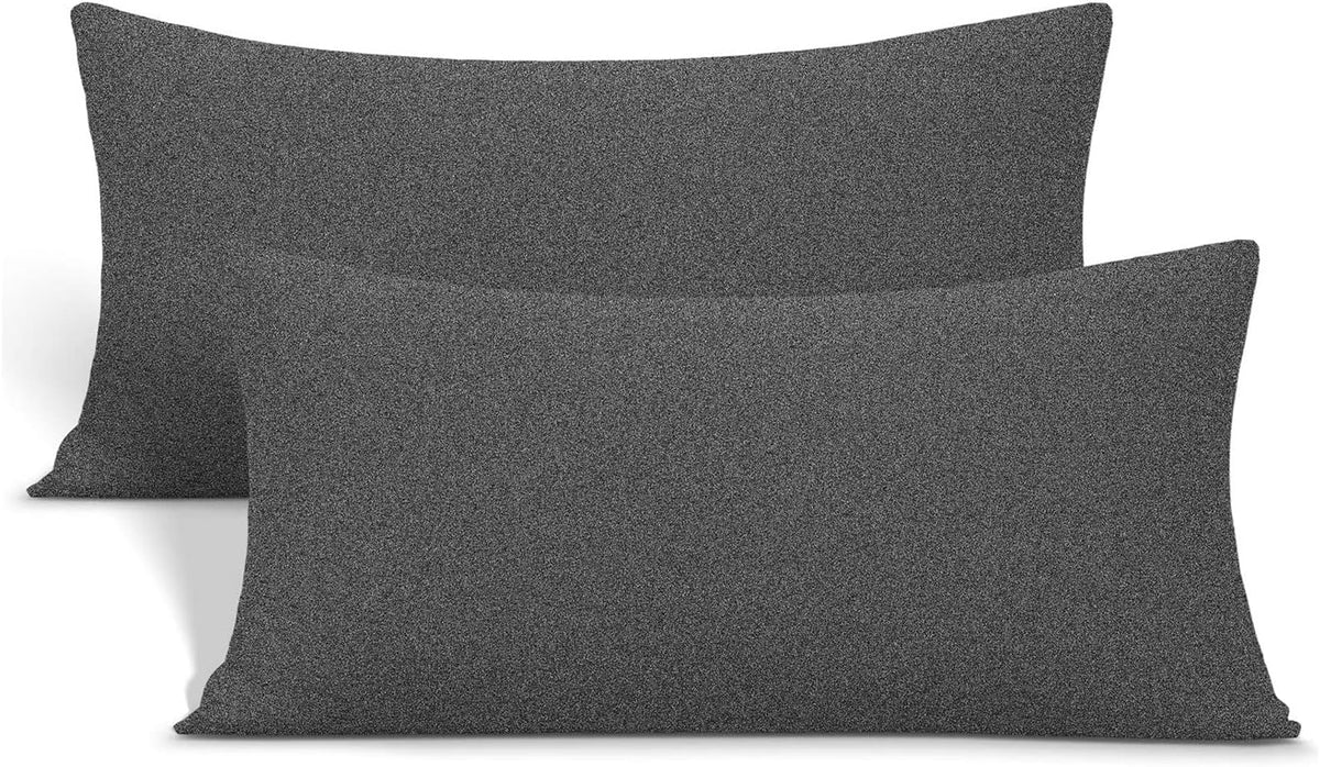 N&Y HOME 2-Pack Jersey Knit Pillow Cases Standard/Queen, White
