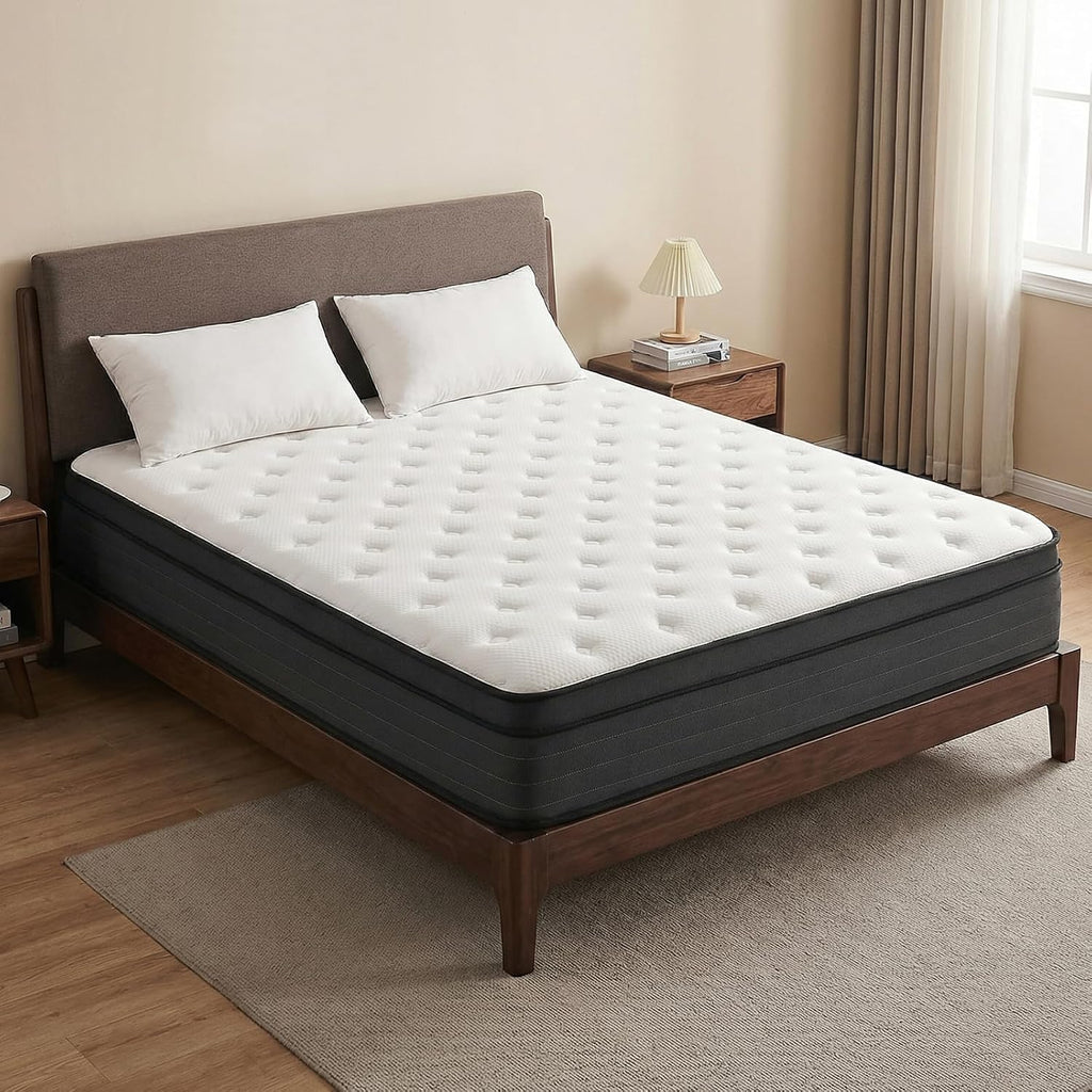 Vantto Queen Size Mattress, 12 Inch Hybrid Memory Foam Mattress in a Box, Individual Pocket Springs Mattress for Pressure Relief, Motion Isolation, CertiPUR-US