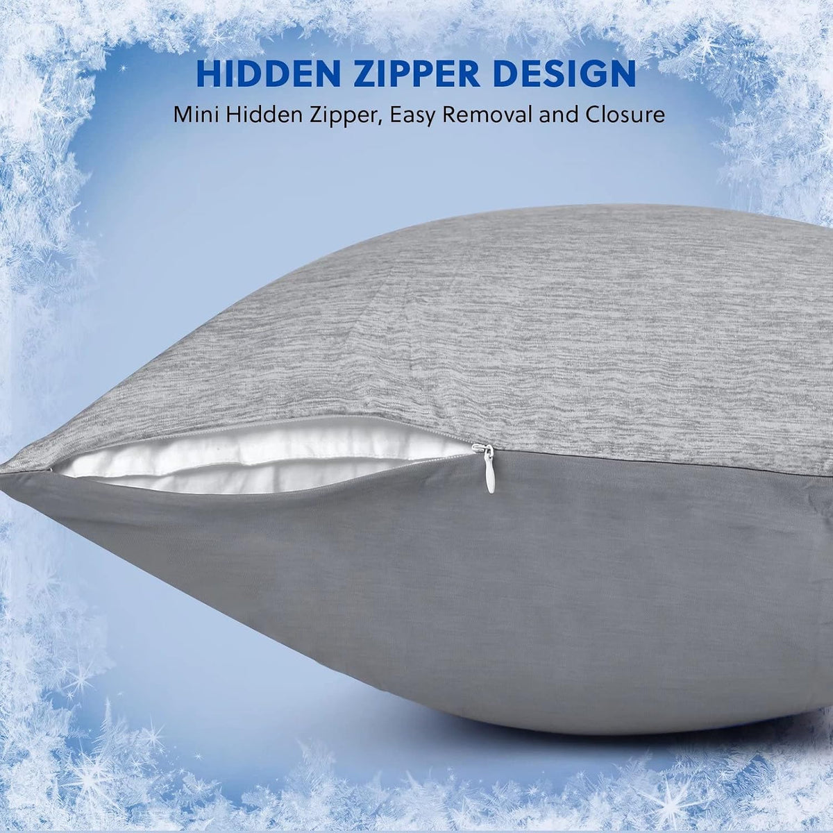 HOMFINE Cooling Pillowcases for Hot Sleepers King Size Set of 2, Grey