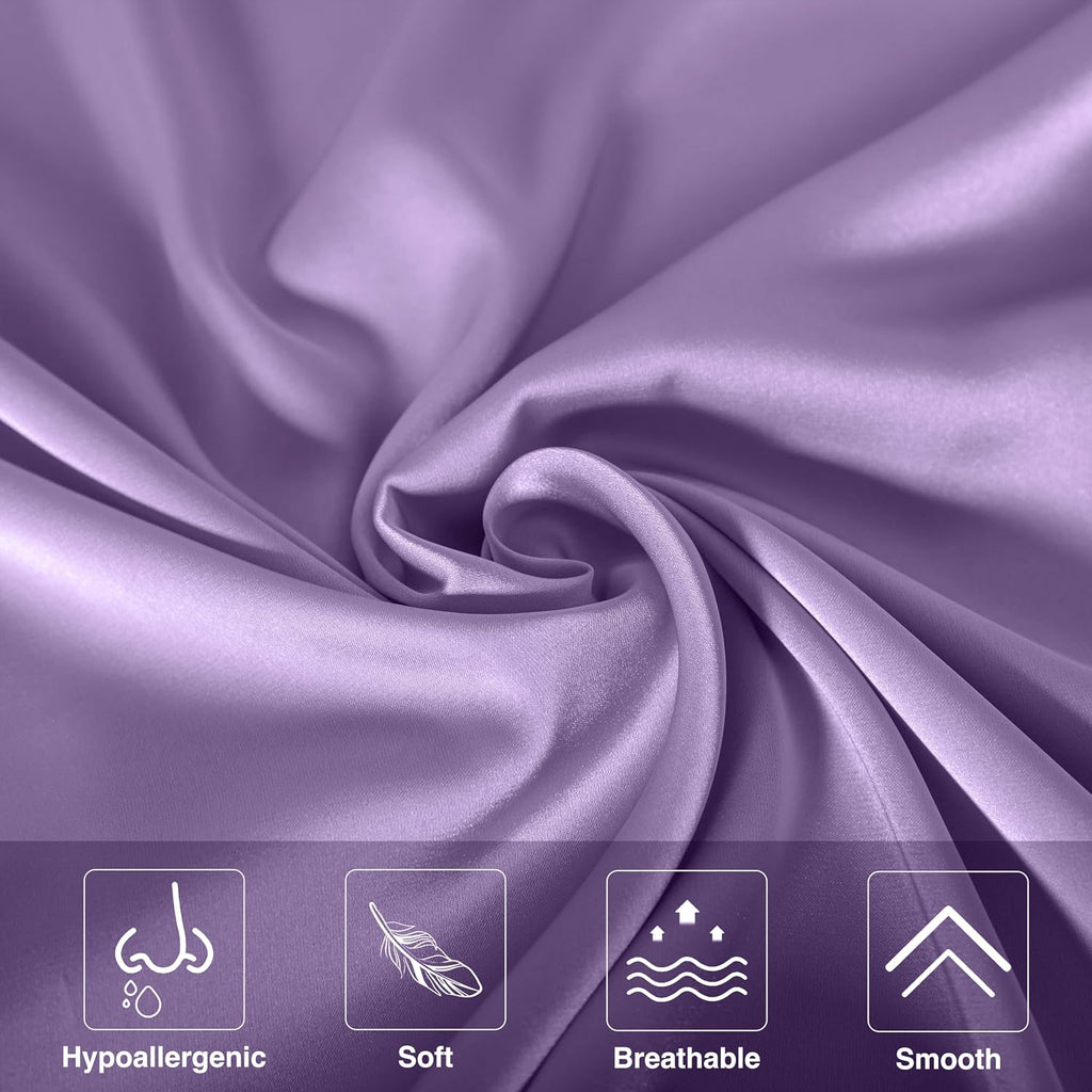 Mulberry Silk Pillowcase for Hair and Skin,Cooling Silk Pillow Case with Hidden Zipper,Allergen Proof Dual Sides Soft Breathable Smooth Silk Pillow Cover for Women (Violet, Toddler)
