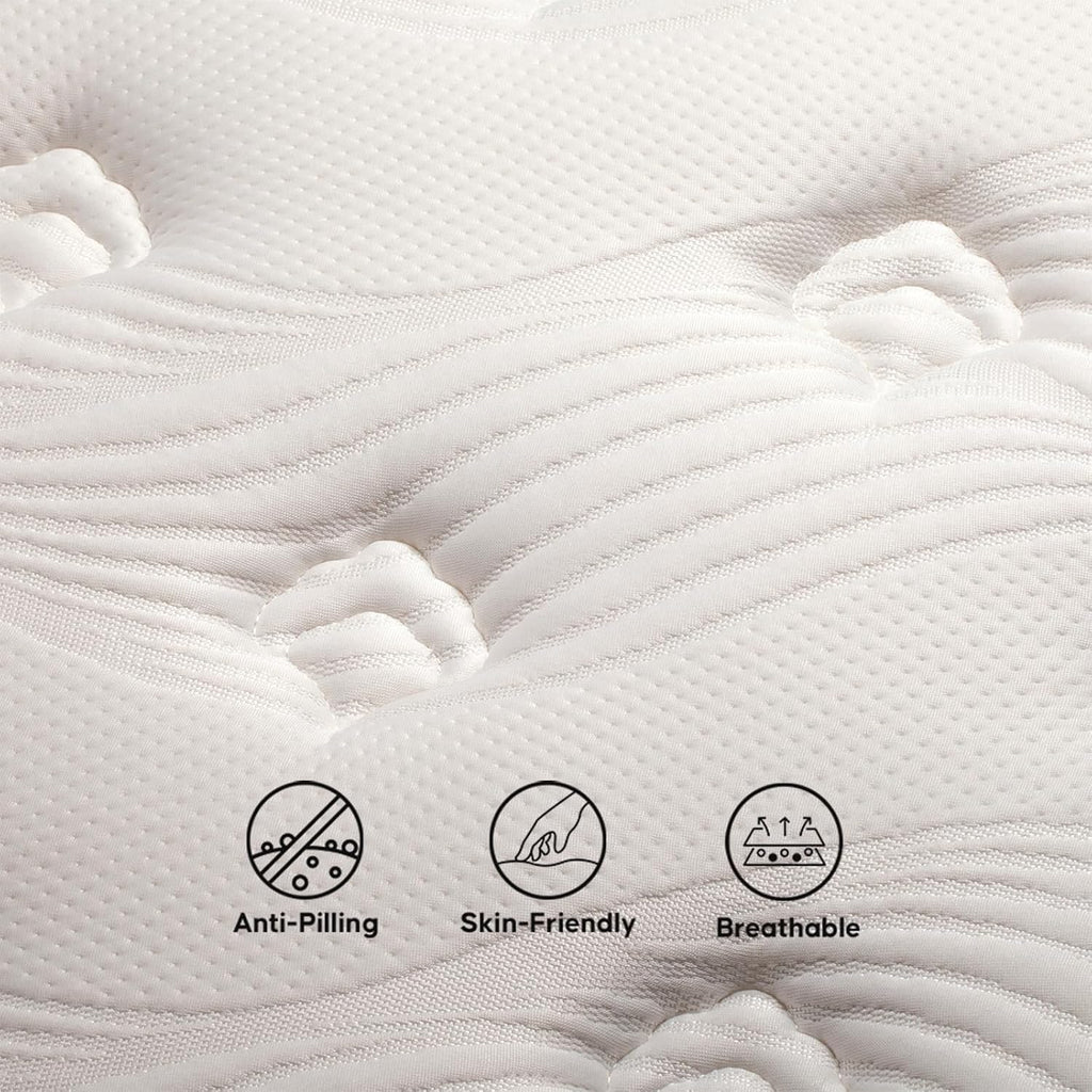 Queen Mattress, Mattress Queen Size in a Box, Queen Size Mattress 12 inch Medium Firm Colchones Queen with Individually Pocket Coils Springs, Motion Isolation, Edge Support