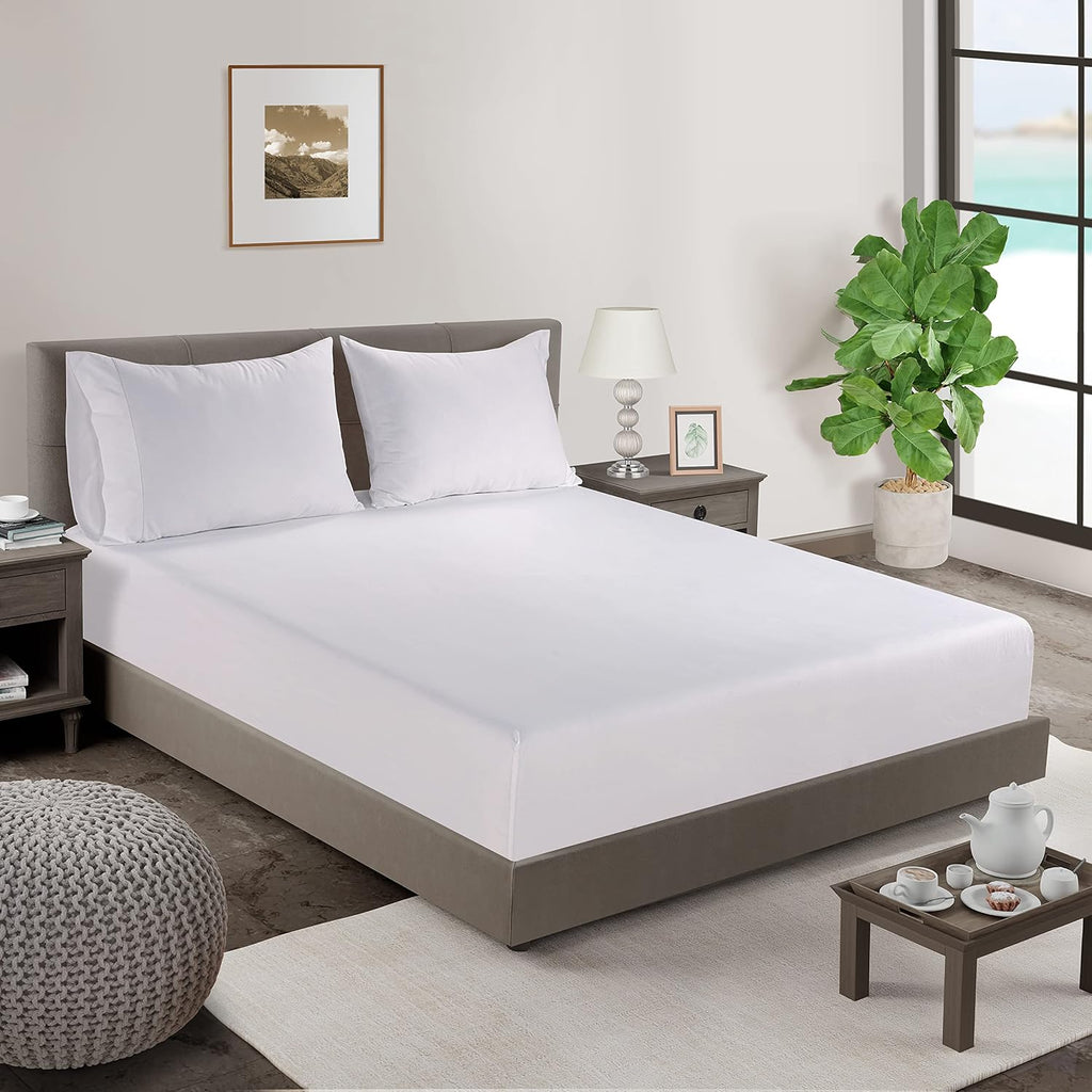 LANE LINEN 100% Organic Cotton Pillow Cases - Standard Size Set of 2 (20"x26") - Soft White Pillow Cases