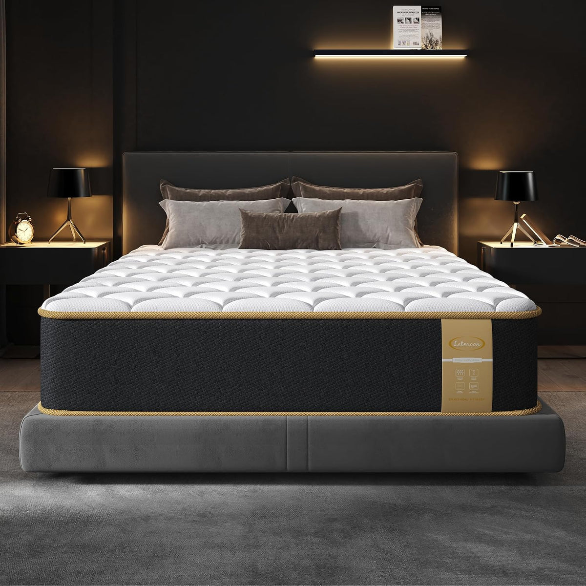 LETMOON Luxury Twin Mattress 8 Inch, Hotel Level Hybrid Twin Size Bed in a Box, Gel Memory Foam & 7-Zone Ergonomics Targeted Support, CertiPUR-US Mattress for Kids, Teens, Singles, Bunk Beds & Dorms