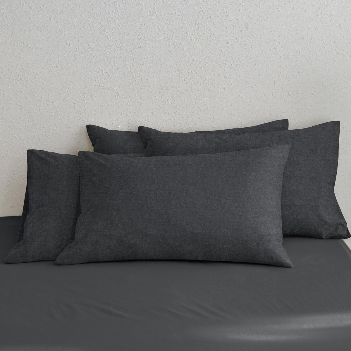 MOOMEE Pillowcase Set of 2 100% Washed Cotton Linen-Like King
