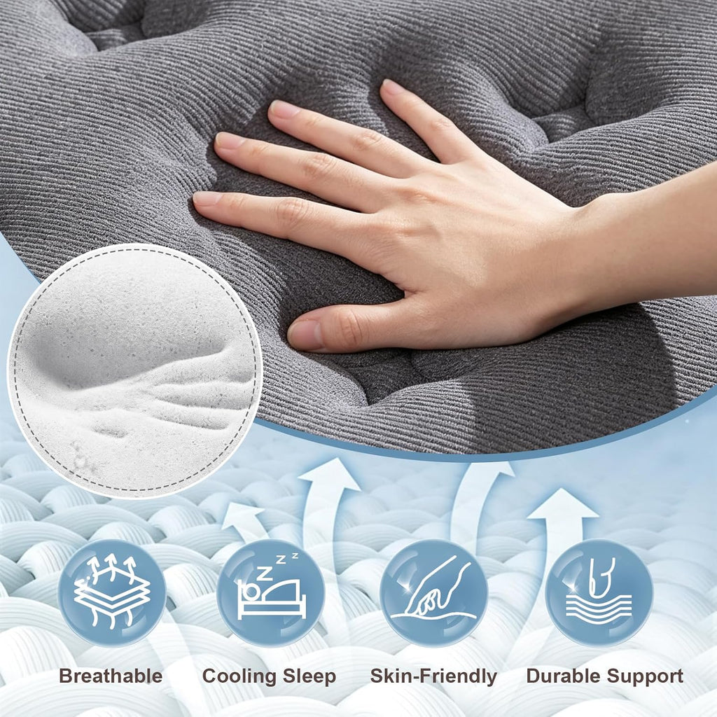 Vantto Queen Mattresses, 12 Inch Queen Size Hybrid Memory Foam Mattress with Upgrade Pocket Springs, Pressure Relief, Breathable Comfort and Durable, CertiPUR-US Certified, Medium Firm