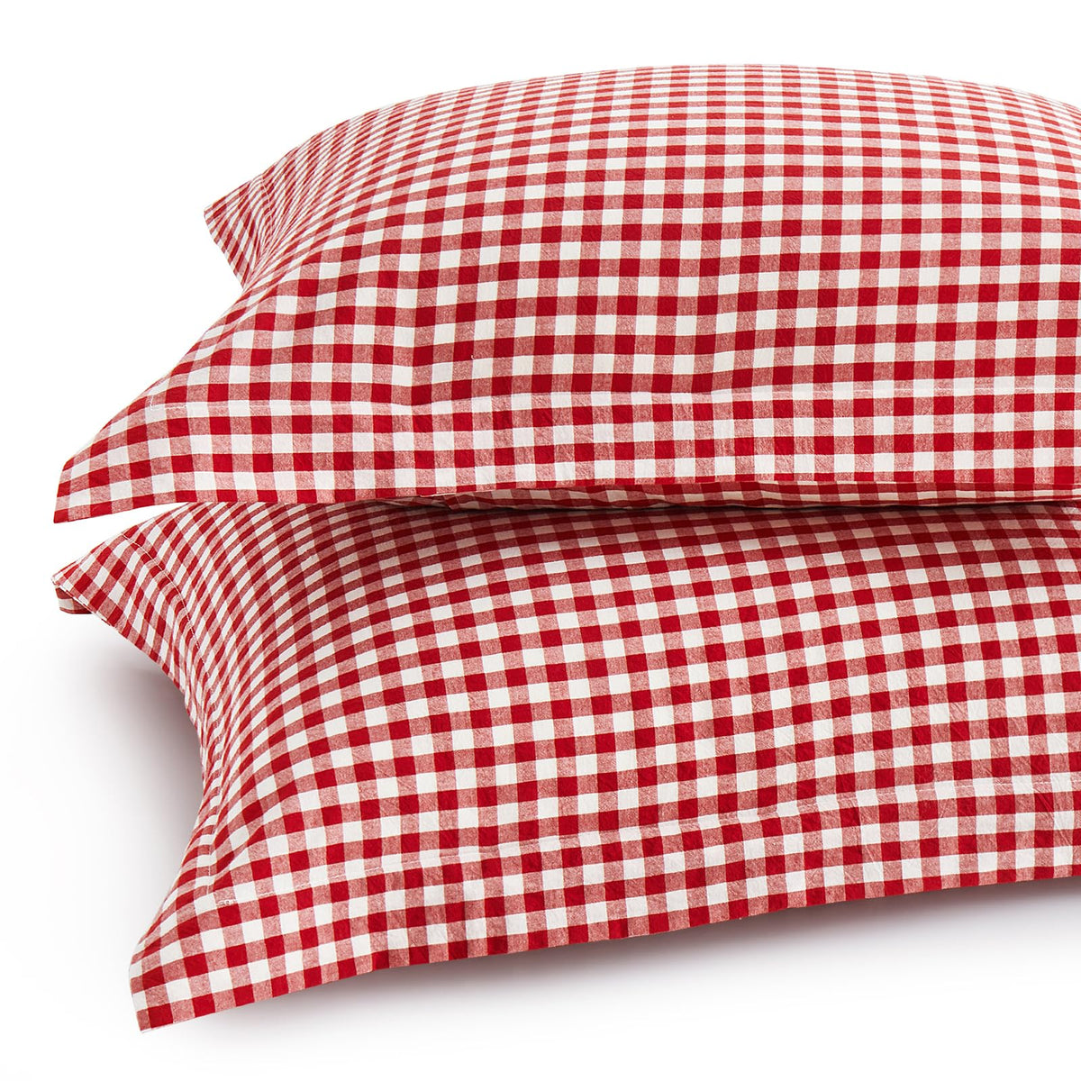 Sage Green Plaid Gingham Pillowcases, 20x26 Inches, Set of 2