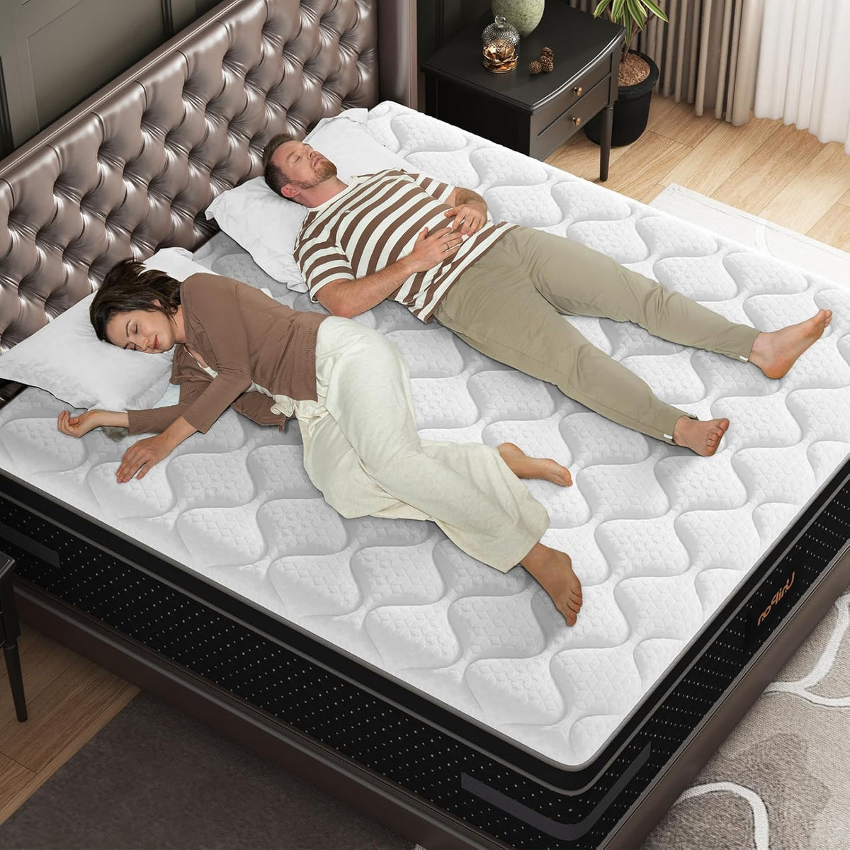 Firm King Mattress, 14 Inch Hybrid Mattresses Hotel Collection with Back & Hip Support, Deep Sleep & Zoned Support, Fiberglass-Free and CertiPUR-US Certified, 365-Night Trial, 10 Years Warranty