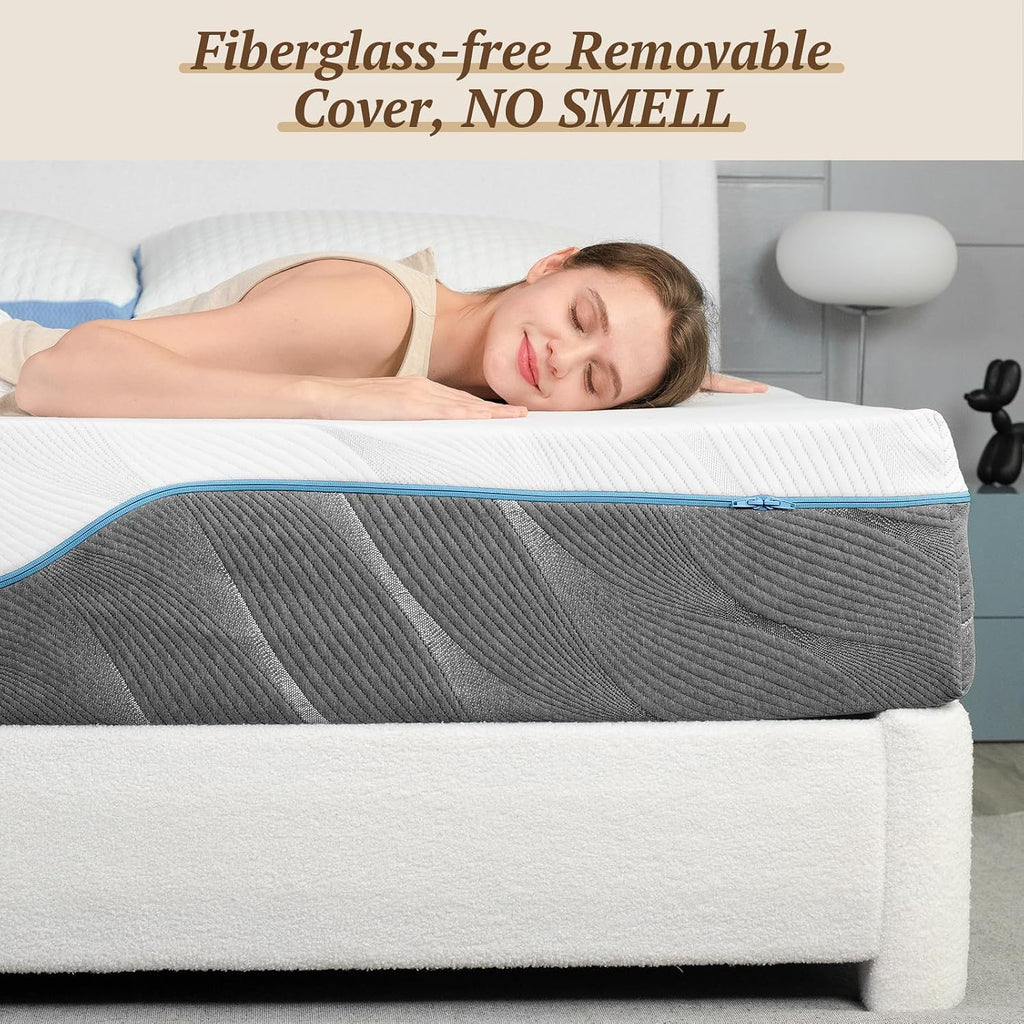 Extra Firm Mattress, Queen Size 8 Inch Memory Foam Mattress, Extra Firm to Medium Firm Dual Sides Flippable Mattress, High Density Mattress for Back Pain Relief, CertiPUR-US Certified, 80"x 60"