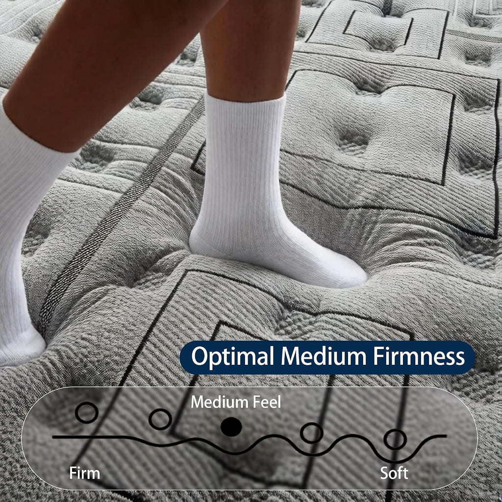 Queen Mattress,14 Inch Queen Size Mattress in a Box,Hybrid Memory Foam