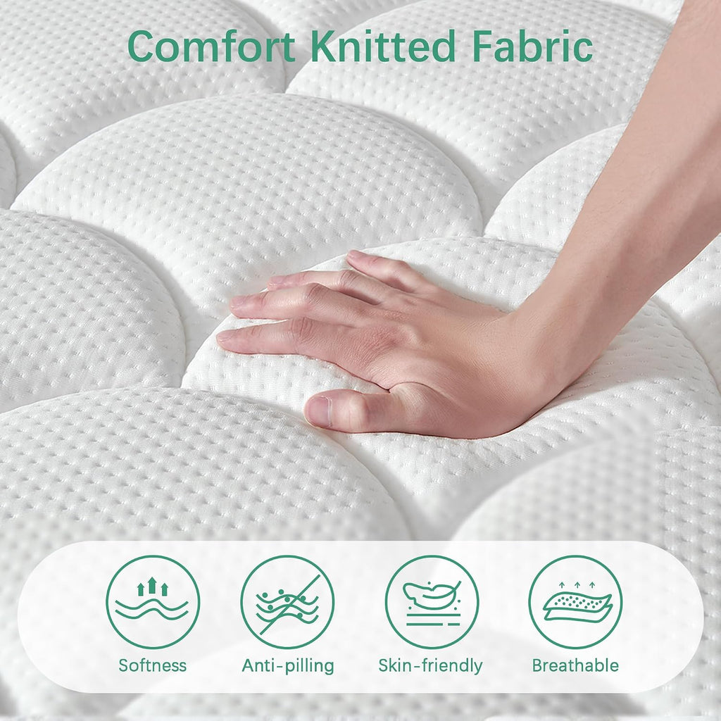 Queen Mattress,12 inch Queen Size Hybrid in Box,Medium Firm Support