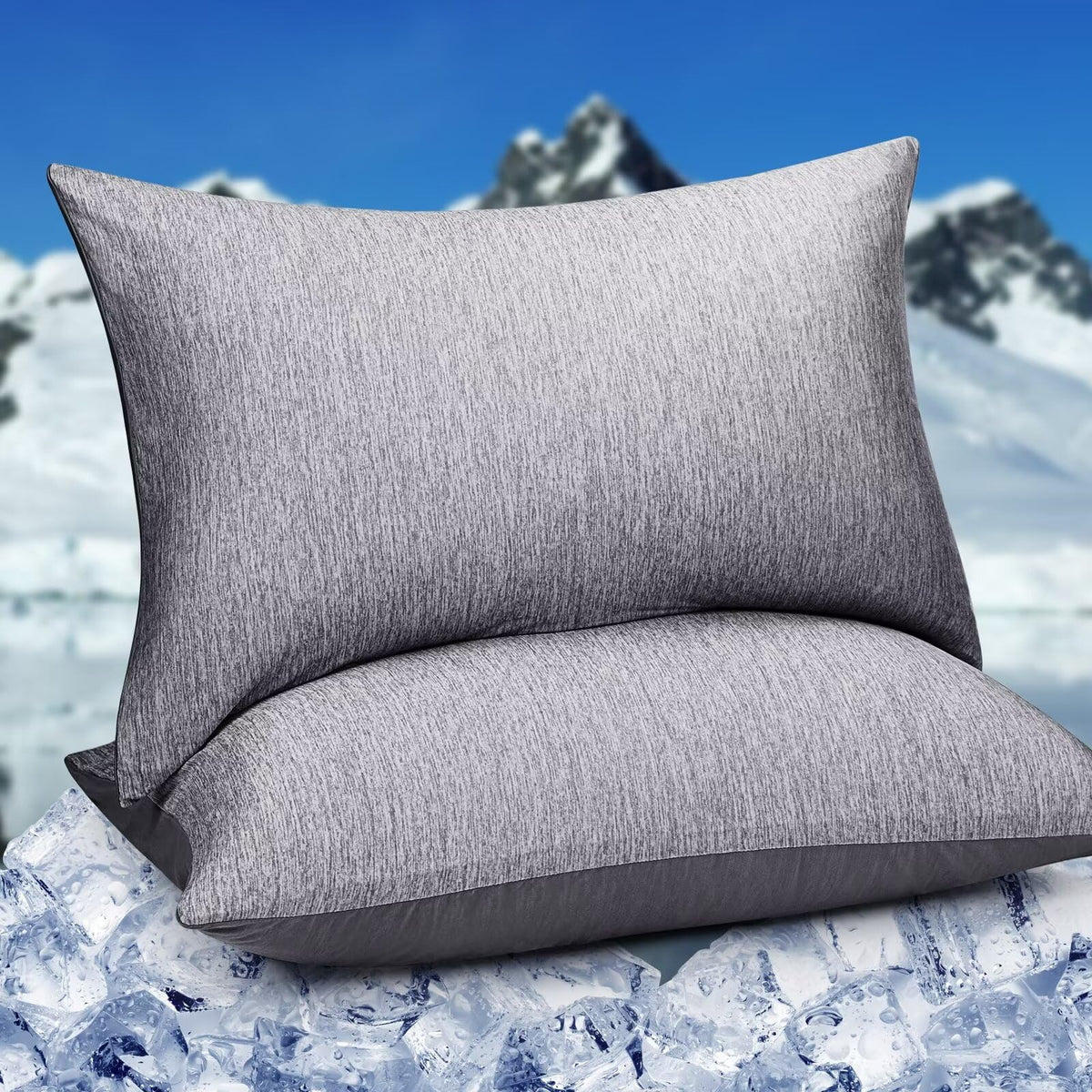 HOMFINE Cooling Pillowcases for Hot Sleepers King Size Set of 2, Grey