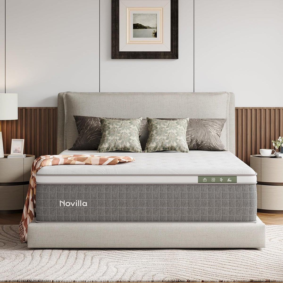 Novilla 14 Inch King Mattress,King Size Gel Memory Foam Hybrid Mattress