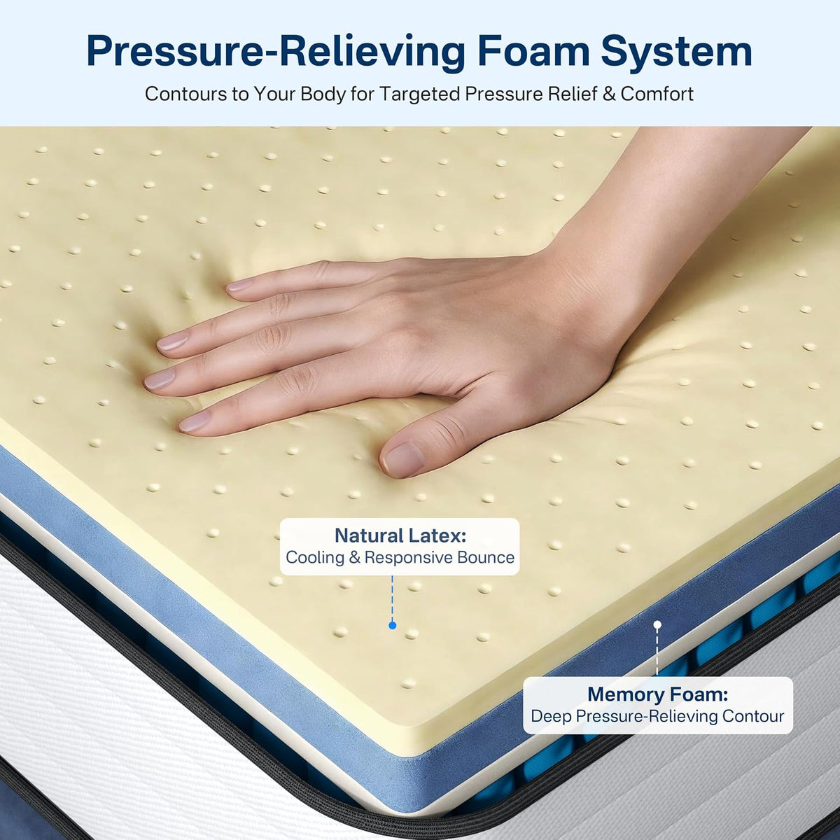 LETMOON 14 Inch California King Mattress, Medium Hybrid Pocket Spring