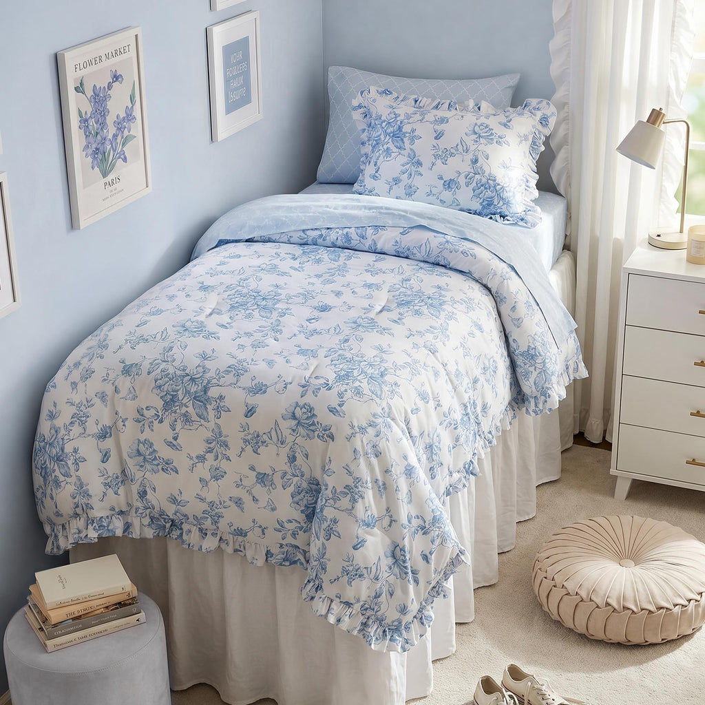 Madison Park Essentials Pink Floral Comforter Set with Sheets King,7pc