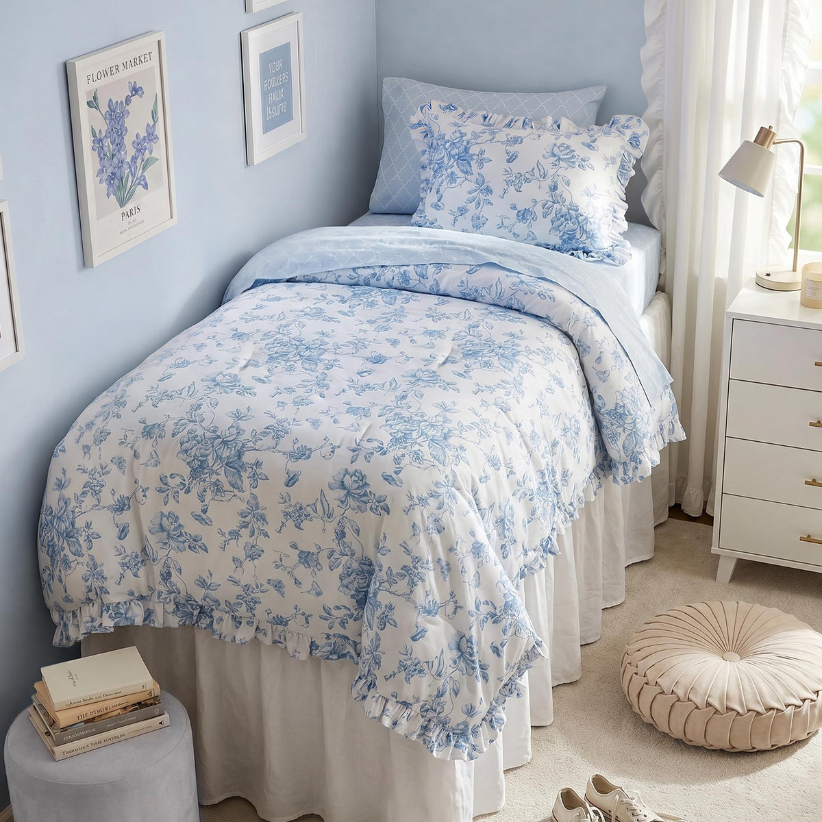 Madison Park Essentials Pink Floral Comforter Set with Sheets King,7pc