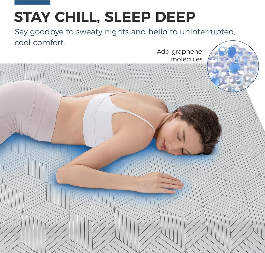 FATHOM Medium King Mattress 12 Inch Memory Foam Mattress King Size Bed in a Box for Back Pain Relief and Cool Sleep with Gel Foam and Removeable Fiberglass Free Cover, CertiPUR-US Certified