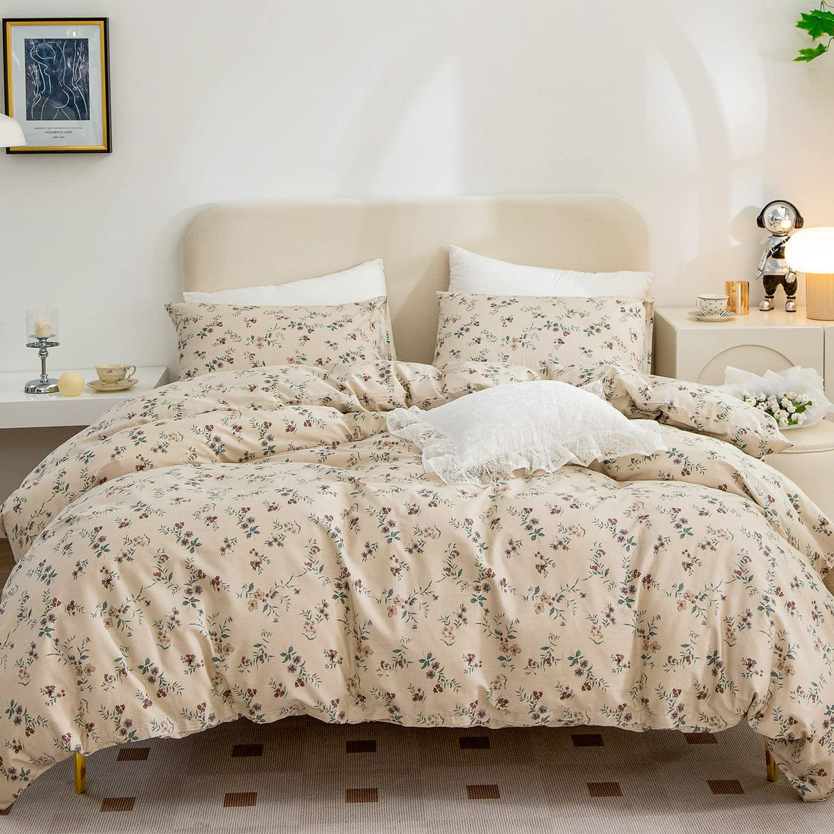 Comforter Set King Size Dusty Pink Soft Luxury Washed Microfiber Jacquard 3 Pieces Bedding Set, White Dusty Pink Vertical Ticking Stripes Comforter with 2 Pillowcases Breathable Durable Comfy