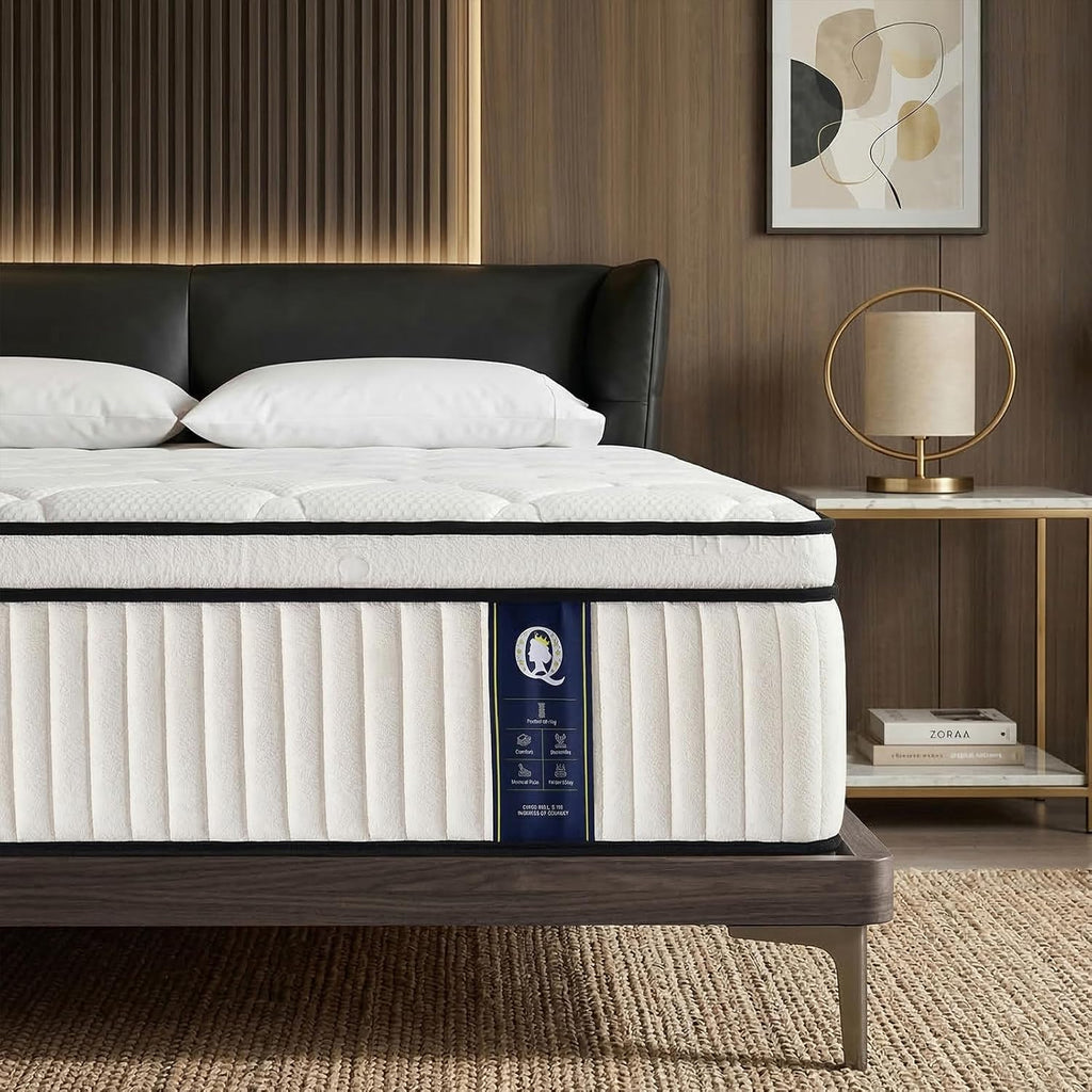 Full Hybrid Mattress, 10 Inch Medium Firm Mattress with Foam & Individually Wrapped Pocket Springs, Pressure Relief Mattress in a Box