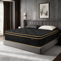 Queen Mattress 12 Inch Medium Firm Hybrid Mattress Queen Size Memory Foam Pocket Springs Queen Bed Matress in a Box for All Sleeping Positions Motion Isolation Comfortable Sleep (Black, Queen 12 inch)