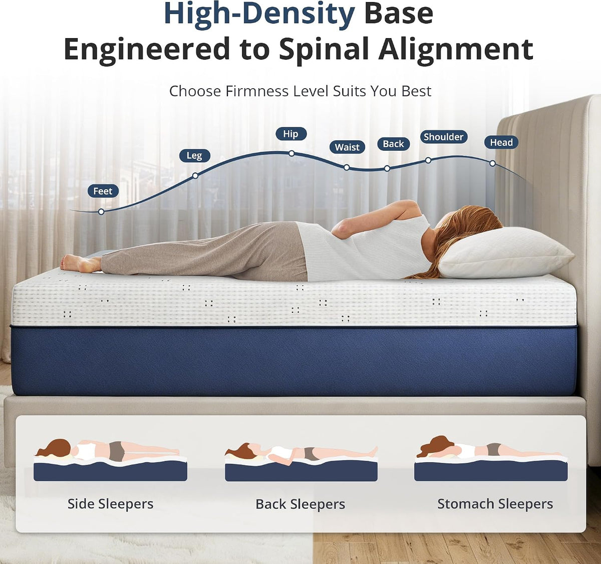 Dyonery Queen Mattress 12 Inch Gel Memory Foam Mattress Firm Support