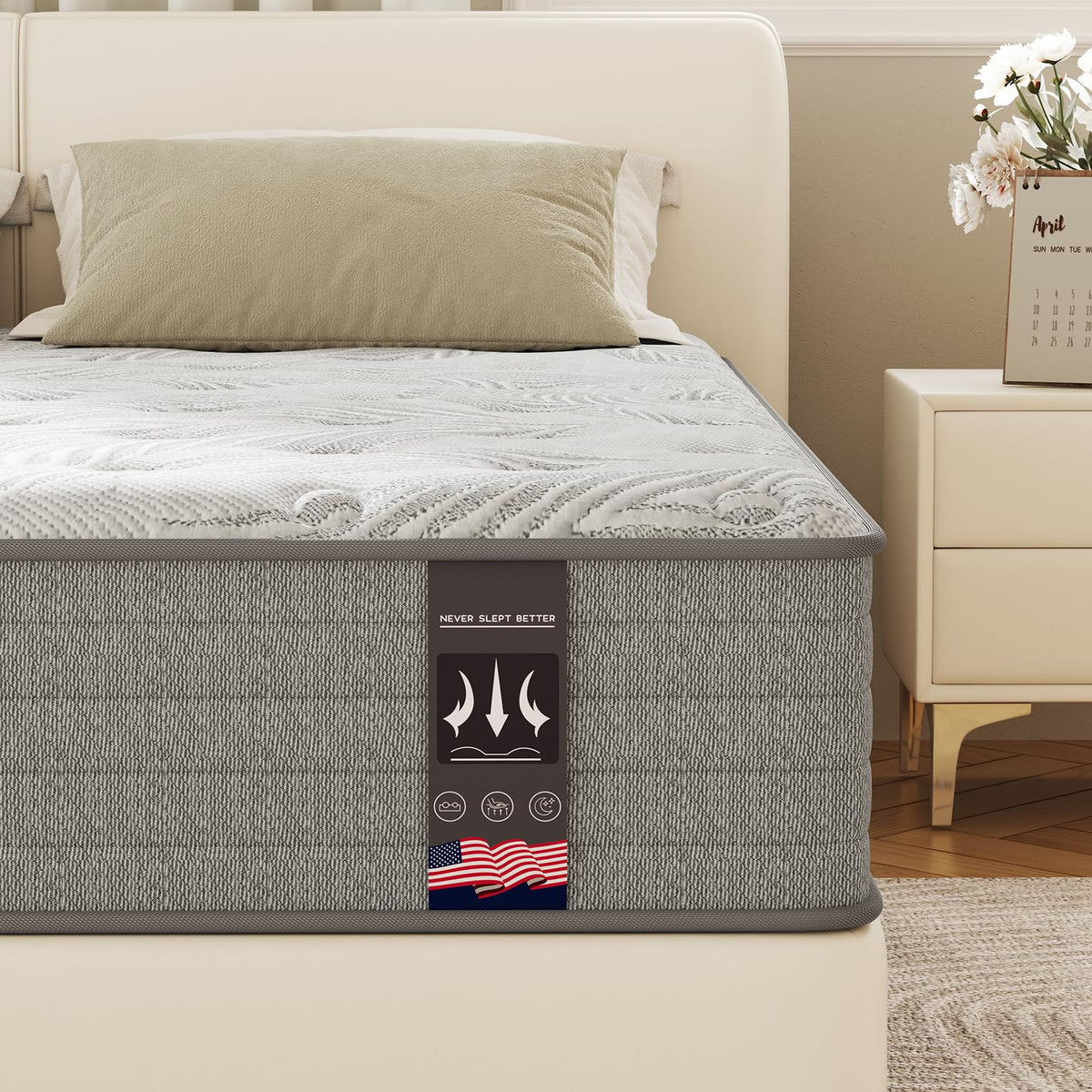 KOW Twin Mattress, 12 Inch Memory Foam Twin Size Mattress in a Box