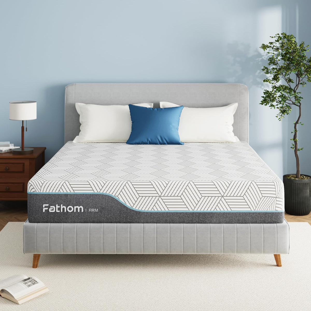 FATHOM Medium King Mattress 12 Inch Memory Foam Mattress King Size Bed in a Box for Back Pain Relief and Cool Sleep with Gel Foam and Removeable Fiberglass Free Cover, CertiPUR-US Certified