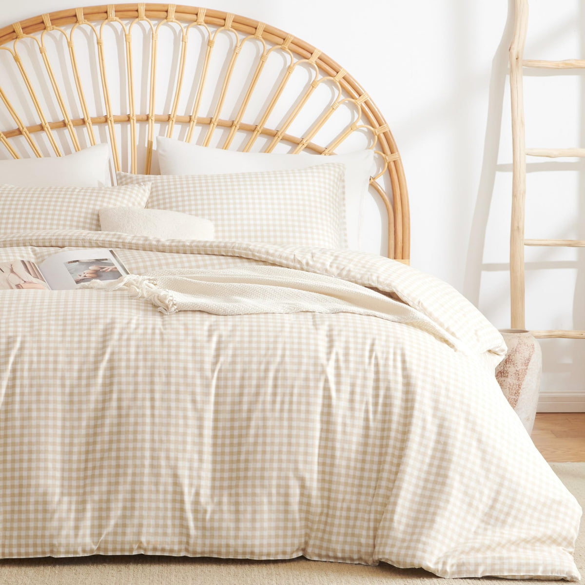 Plaid Comforter Set Full Blue Gingham Pink Bow Bedding Set