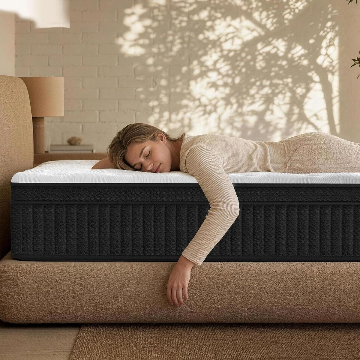 Queen Mattress, Mattress Queen Size in a Box, Queen Size Mattress 12 inch Medium Firm Colchones Queen with Individually Pocket Coils Springs, Motion Isolation, Edge Support