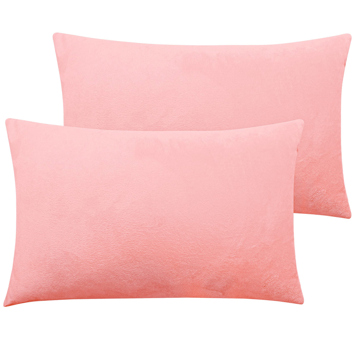 NTBAY King Velvet Pillowcases, Set of 2, Zipper, Camel