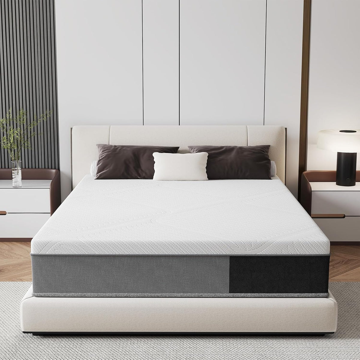 Queen 10 Inch Hybrid Mattress in a Box, Medium-Firm, Memory Foam with Individually Pocketed Coils, Zoned Support, Motion Isolation, CertiPUR-US Certified
