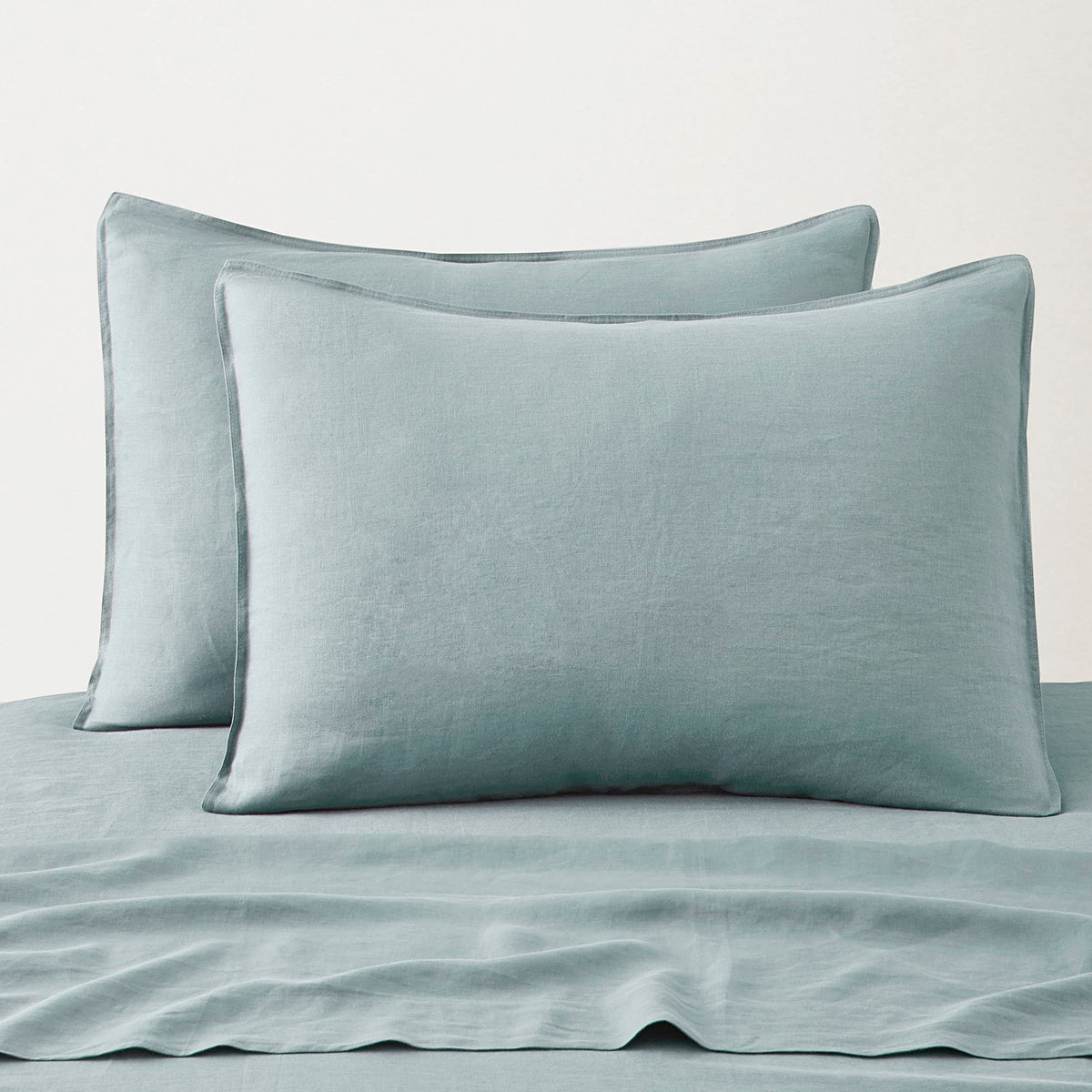 ATLINIA 100% Linen Pillow Shams Standard Size Natural Linen Pillow Case