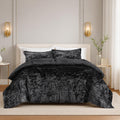 Comfort Spaces Juliette Purple Comforter Set Velvet Lush with Soft Brushed Microfiber Reverse, All Season Cozy Velvet Lavender Bedding Sets, Fluffy Comforter Bed Set, Matching Sham, Full/Queen 3 Piece