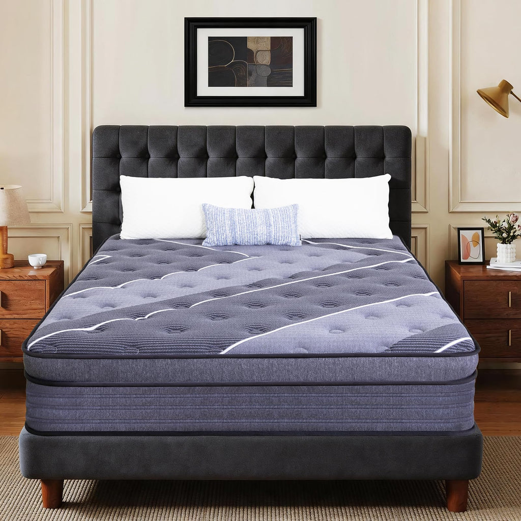 Queen Mattress 12 Inch - Hotel Style Luxury Hybrid Mattress in a Box, Cooling Gel Memory Foam & Pocket Coils, Medium Firm, Motion Isolation & Zoned Support, 365-Night Trial & 10-Year Warranty