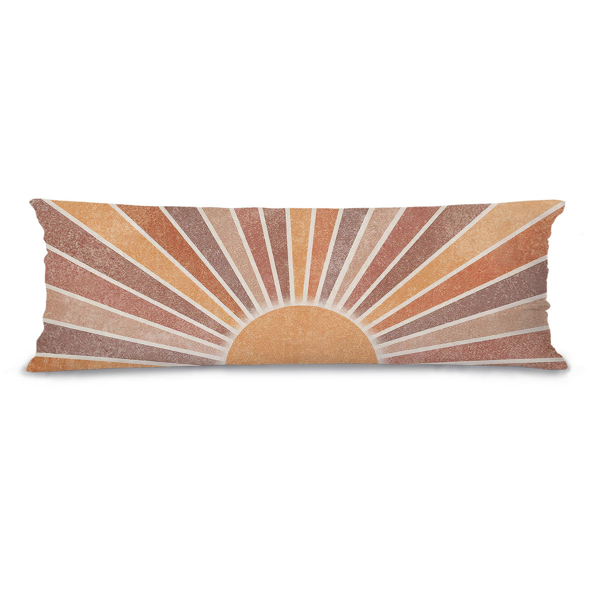 Boho Orange Sun Sunshine 20x54 Body Pillow Cover Case, Mid Century Modern Boho Horizontal Sunset Sunrise Decorative Long Hug Pillow Cases for Bed Couch