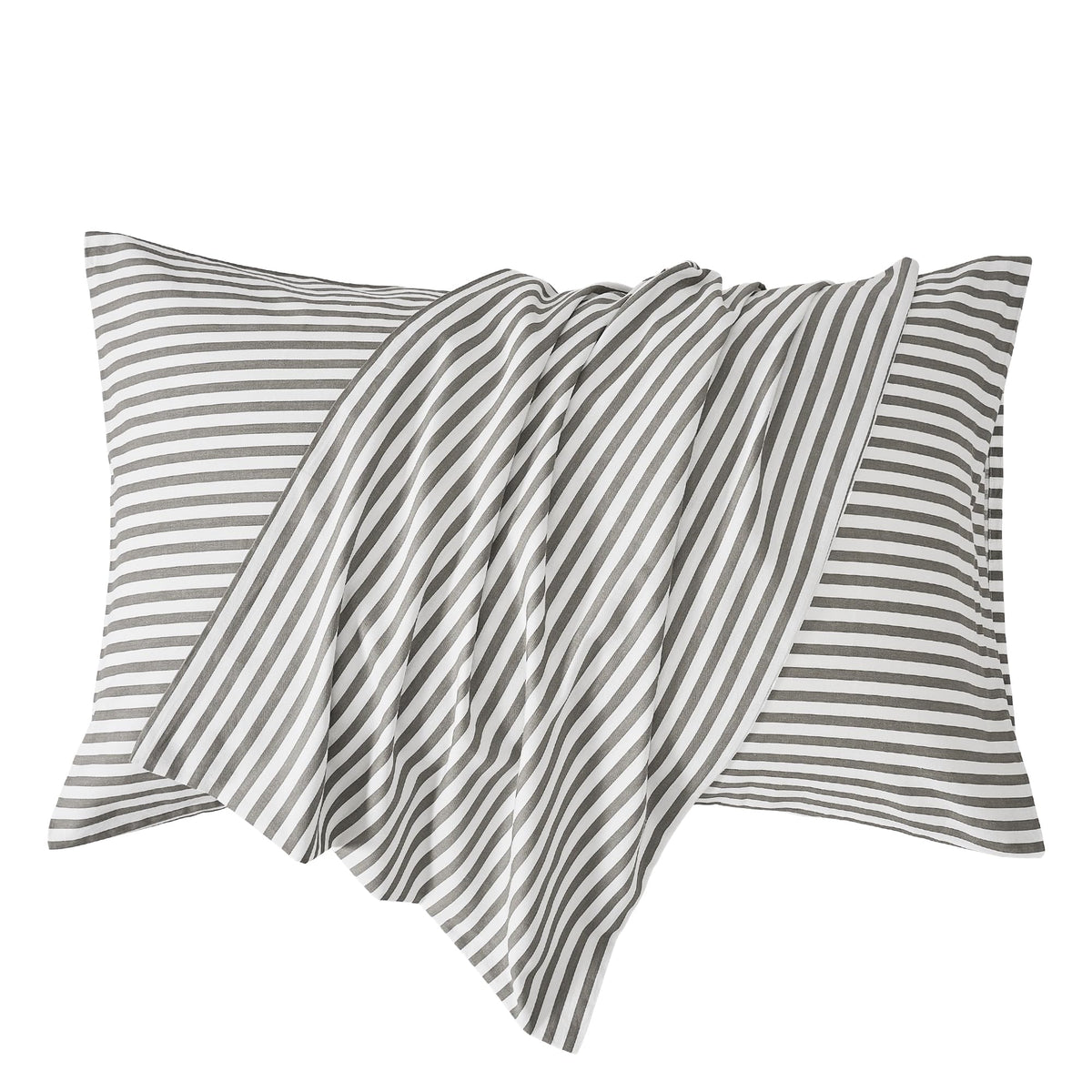 JELLYMONI Cotton Classic Striped Pillowcases Set of 2, Tan, Standard