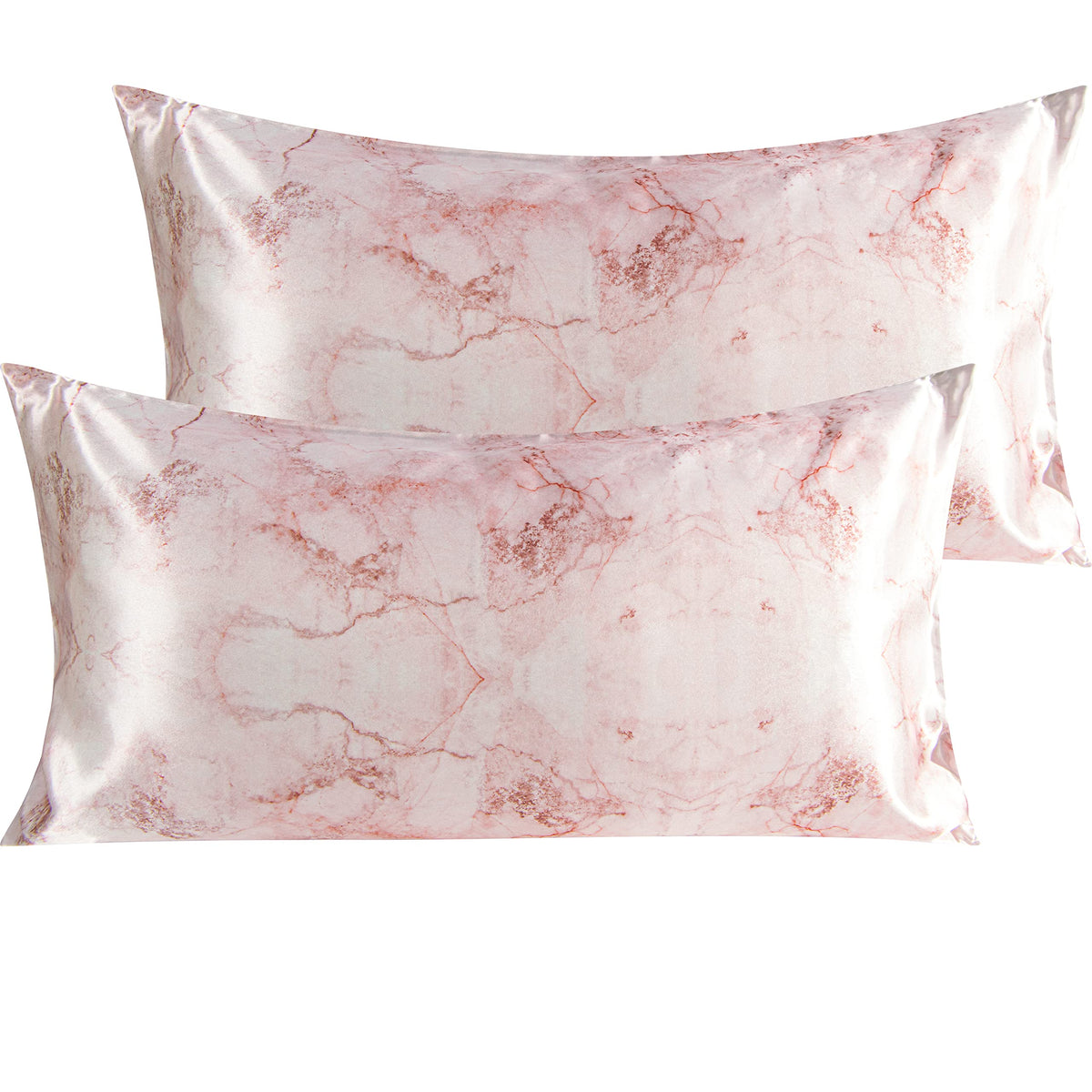 BEDSUM Standard Silk Satin Pillowcases - 2-Pack, 20x26, White