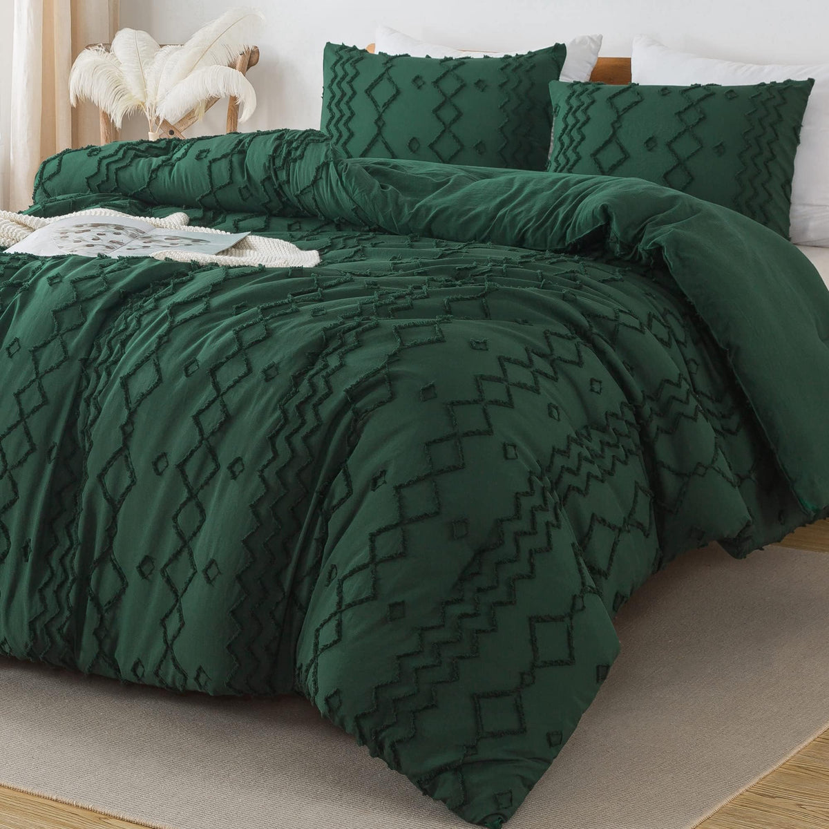 Andency King Size Comforter Set Khaki, 3 Pieces Bedding