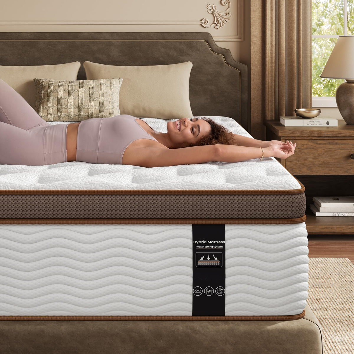 BedStory Extra Firm Mattress Queen, 14 Inch Hybrid Mattress in Box Cooling